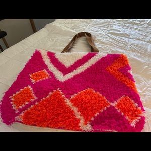 Large tote bag/purse with leather handles unique